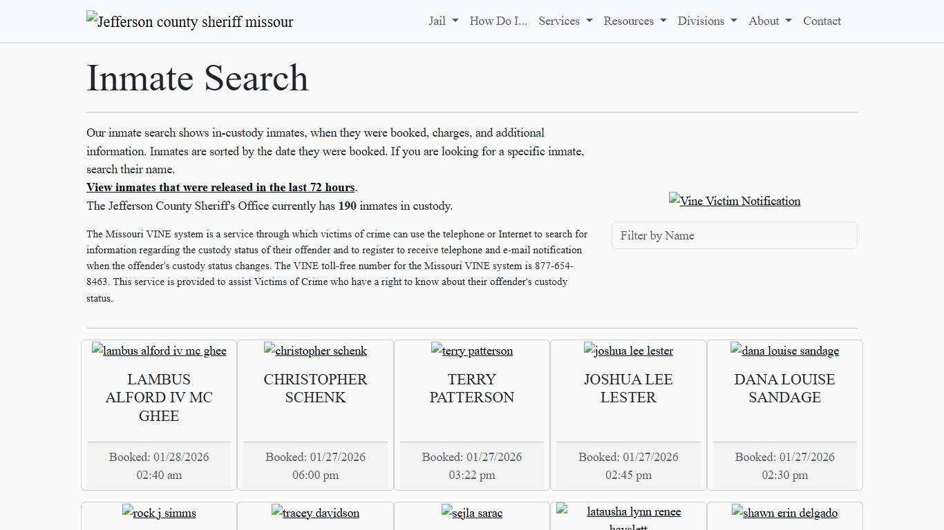 Inmate Search Jefferson County Sheriff's Office